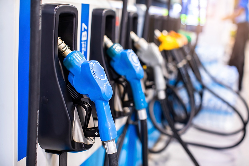 row of fuel pumps