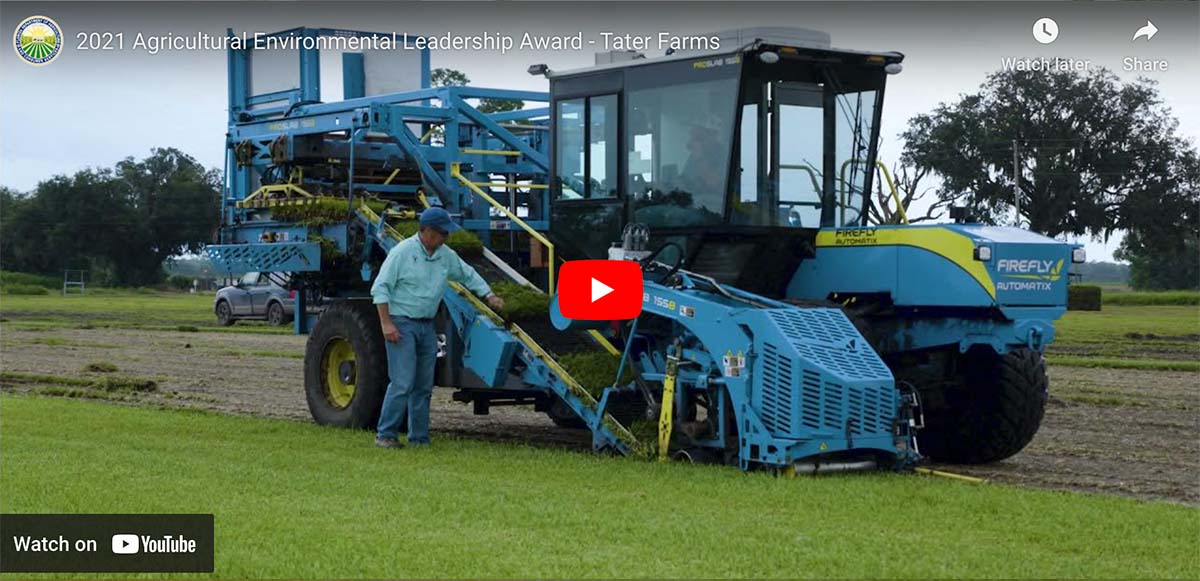 YouTube thumbnail of video featuring Tater Farms' Agriculture Environmental Leadership Award