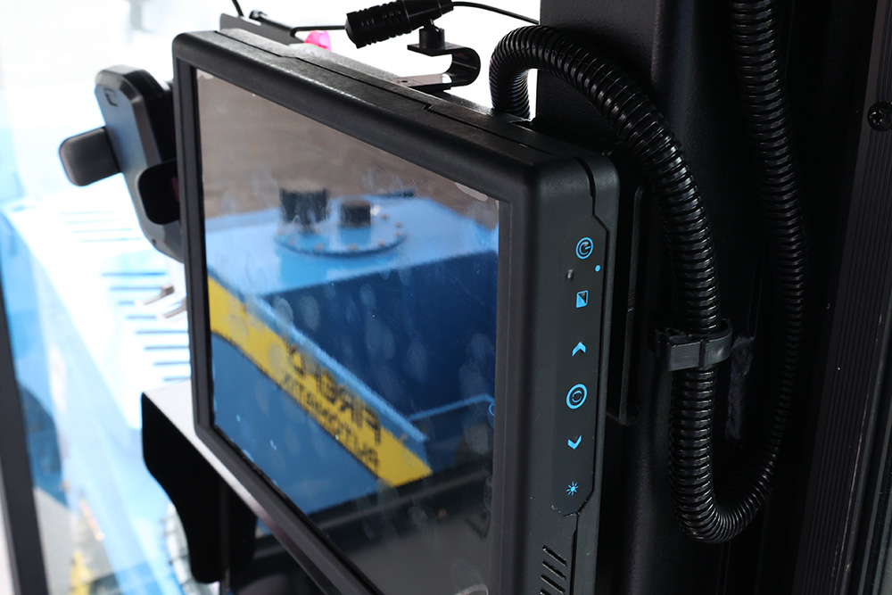 Controller screen in harvester