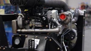close-up of JCB engine