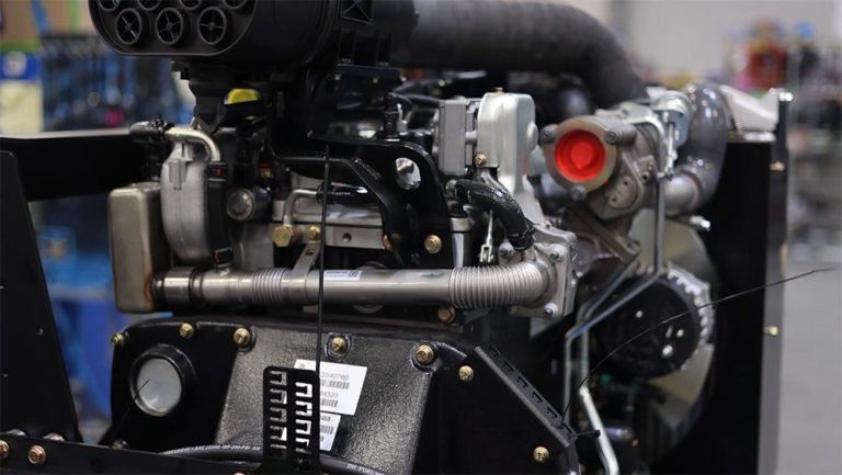 close-up of JCB engine