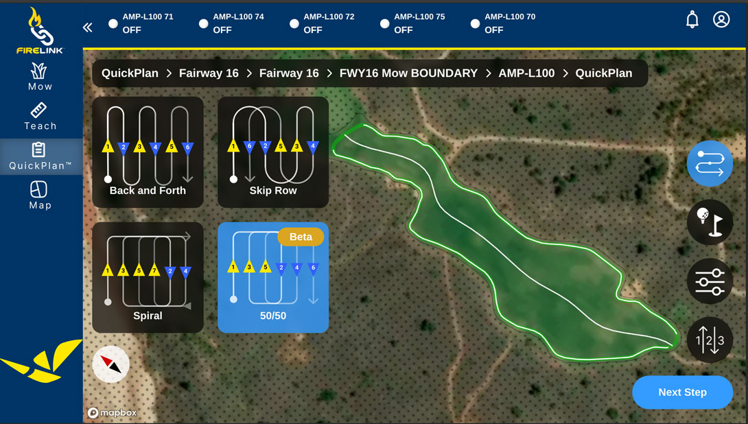 Beta tag shown on the 50/50 pattern type in QuickPlan’s Select Pattern Type screen.