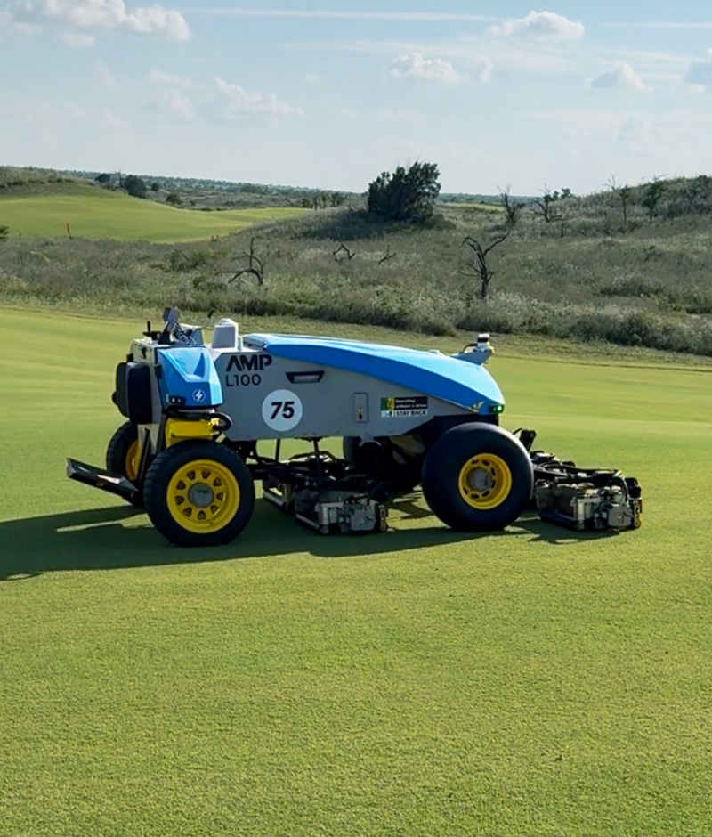 FireFly robotic fairway mower at Upper Course at Childress Hall